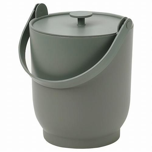 IKEA イケア 生ゴミ用ふた付きゴミ箱 グレーグリーン 4L