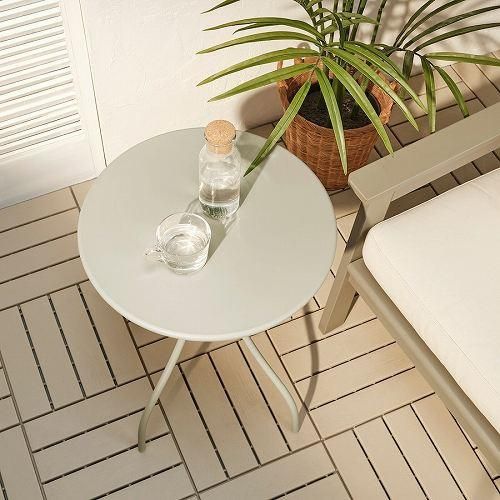 IKEA イケア サイドテーブル ライトグレーベージュ 46cm