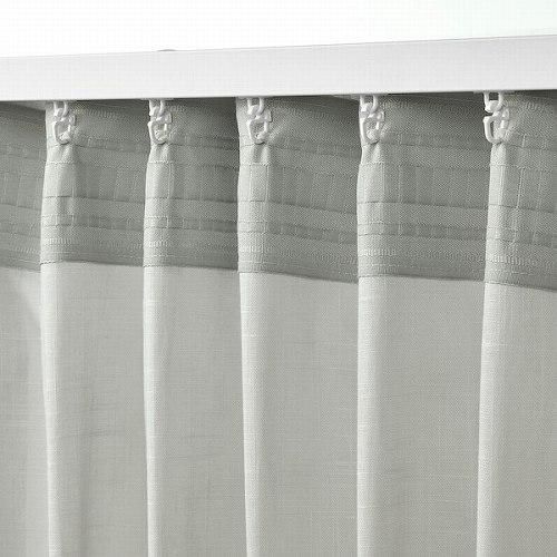 IKEA イケア レースカーテン1組 ライトグレー 145x250cm