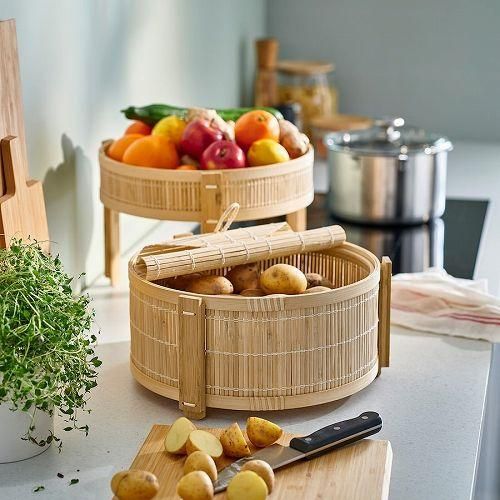 IKEA イケア ベジタブル フルーツバスケットセット 2点 竹 IKEA イケア ベジタブル フルーツバスケットセット 2点 竹