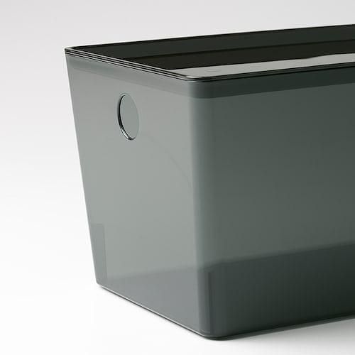 IKEA イケア ふた付きボックス トランスペアレントブラック