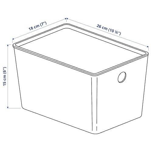 IKEA イケア ふた付きボックス トランスペアレントブラック