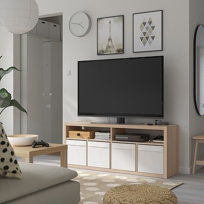 IKEA イケア テレビ台 ホワイトステインオーク調 147x60cm big00562095 KALLAX カラックス - 株式会社クレール　 IKEAイケアの製品を全国送料無料でお届け　ネット通販