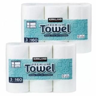 Kirklandカークランドシグネチャー ペーパータオル 6ロール(1ロール160シート入り)お試し 少量 cos5805171-6 コストコ COSTCO