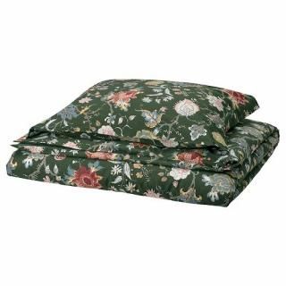 IKEA イケア 掛け布団カバー&枕カバー ダークグレーグリーン マルチカラー シングル 150x200cm 50x60cm m50585551 NASSELKLOCKA ネッセルクロッカ