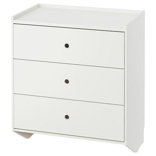 IKEA イケア ラックネス チェスト 引き出しx3 ホワイト 壁 IKEA イケア ラックネス チェスト 引き出しx3 ホワイト 壁