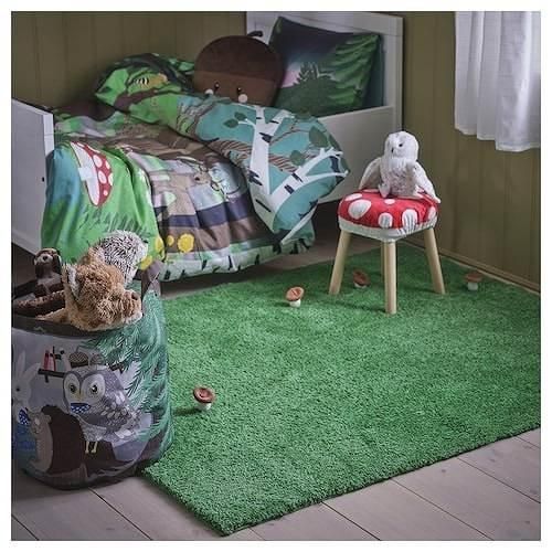IKEA イケア ラグ パイル長 グリーン 133x160cm big20578279