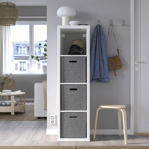 IKEA イケア ボックス グレー 33x38x33cm m30586778 BLADDRA
