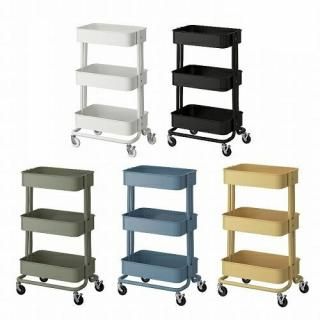 IKEA イケア RASKOG ロースコグ ワゴン 35x45x77cm 大サイズ キッチンワゴン 3段 キャスター付き v0054