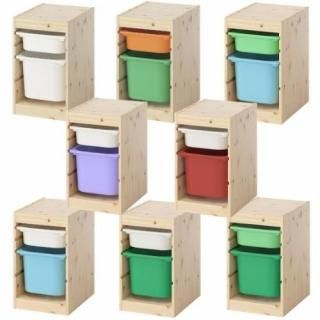 【セット商品】IKEA イケア 収納コンビネーション パイン ボックスSサイズx1個 ボックスMx1個 32x44x53cm v0069 TROFAST トロファスト