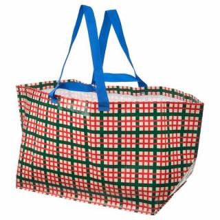 IKEA イケア キャリーバッグ L チェック模様 マルチカラー 55x37x35 cm/71 l m60603960 VINTERFINT ヴィンテルフィント