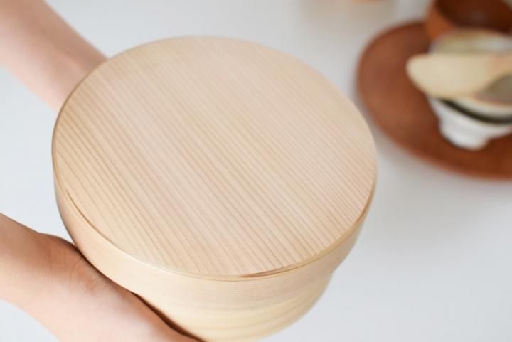 栗久 大館曲げわっぱ おひつ 2合 しゃもじ付き - 作家ものの器と 栗久 大館曲げわっぱ おひつ 2合 しゃもじ付き - 作家ものの器と