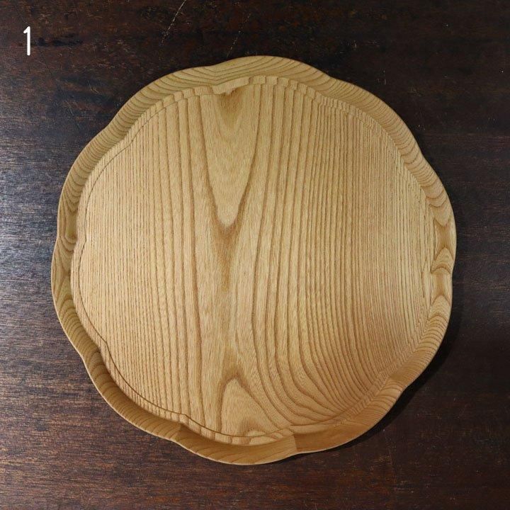 【新品】KITO　輪花盆　中（四十沢木材工芸） 四十沢木材工芸 KITO 輪花盆 中 ケヤキ 選べる 木目 1点もの