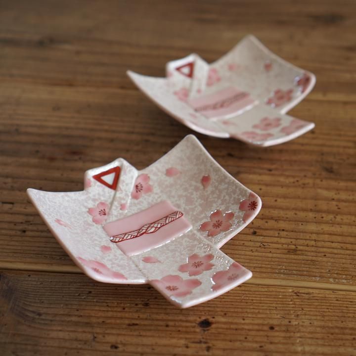 M's呉服店 着物銘々皿 虹彩桜 ［田清窯］有田焼 - 作家ものの器