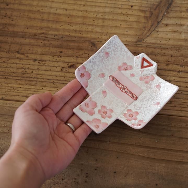 M's呉服店 着物銘々皿 虹彩桜 ［田清窯］有田焼 - 作家ものの器