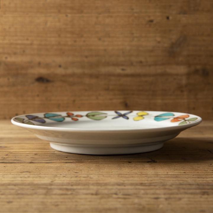 色備前草花画皿　極楽園御庭焼　H4×W18.8cm 合箱 千草の花(短寸10把入 塗箱) | 香老舗 薫玉堂オンラインストア