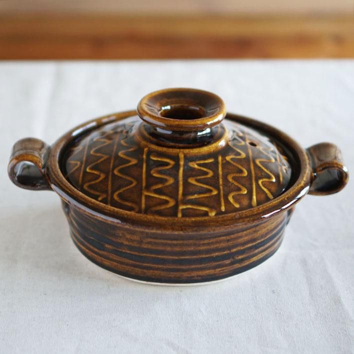 ま工房 牧田亮 楕円土鍋 小 ノーマル - 作家ものの器と生活雑貨 on-la