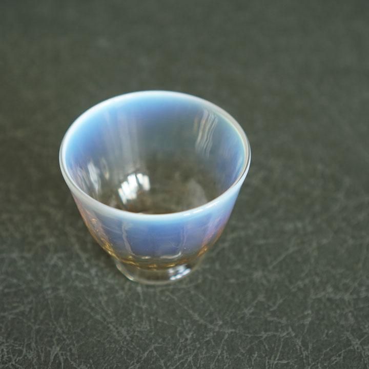 仲村章作　玻璃　ガラス　ぐい呑　窯変ガラス 仲村章作 玻璃 ガラス ぐい呑 窯変ガラス