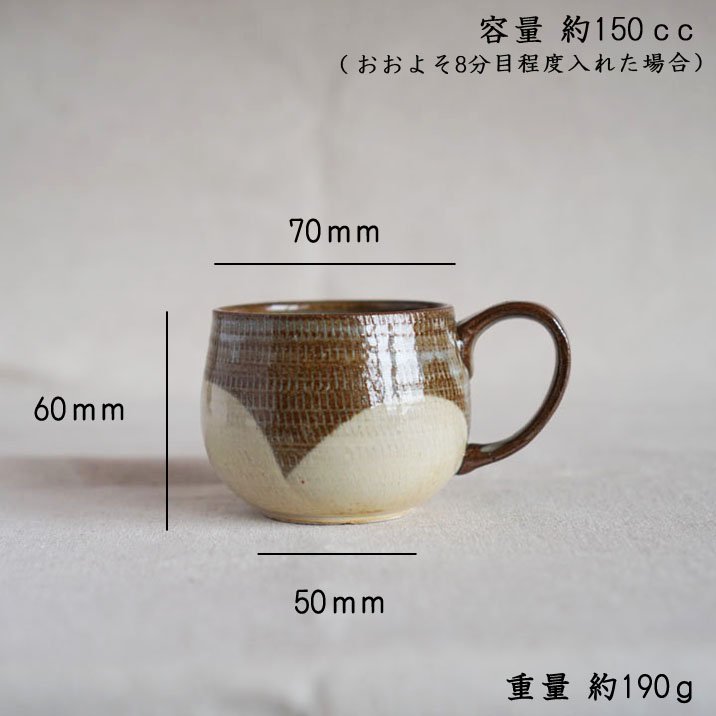 小石原焼 翁明窯元 コーヒーカップ丸 四方がけ 白釉 - 作家ものの器と 