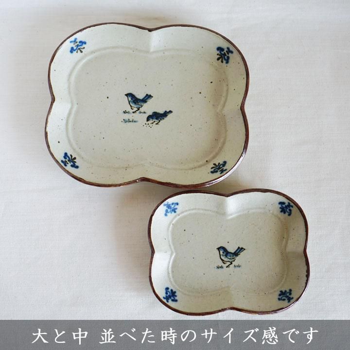 光萌窯 中西申幸 四つ葉絵皿 中【2】 - 作家ものの器と生活雑貨 光萌窯 中西申幸 四つ葉絵皿 中【2】 - 作家ものの器と生活雑貨