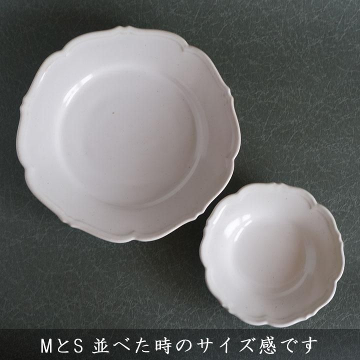 岡本純一さん　awabi wear 花型小皿4枚セット あわびウェア 岡本純一 輪花小鉢 白磁 - 作家ものの器と生活雑貨