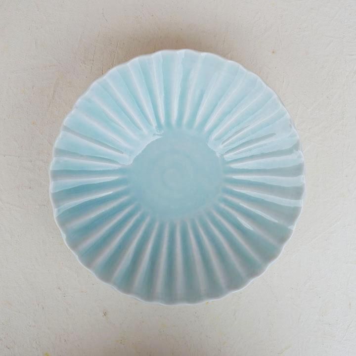 独歩炎 藤井博文 青白磁 輪花8寸鉢 - 作家ものの器と生活雑貨 on