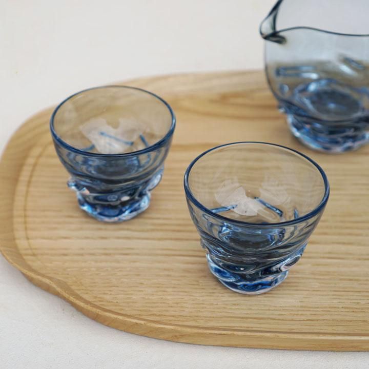 能登島ガラス工房 流 ぐい呑み 能登藍 - 作家ものの器と生活雑貨 on-la