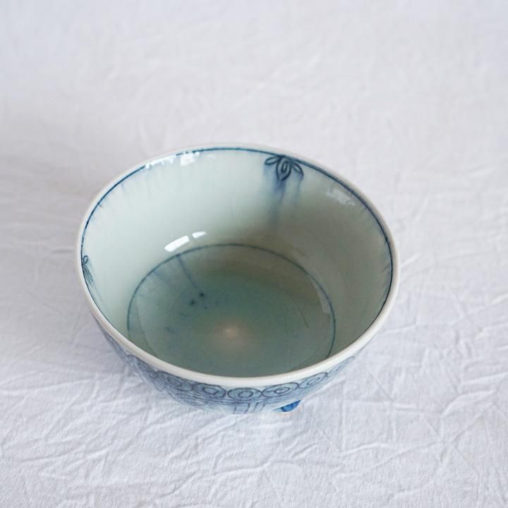 長戸製陶所(陶彩窯) 安南染付 脚付き鉢 - 作家ものの器と生活