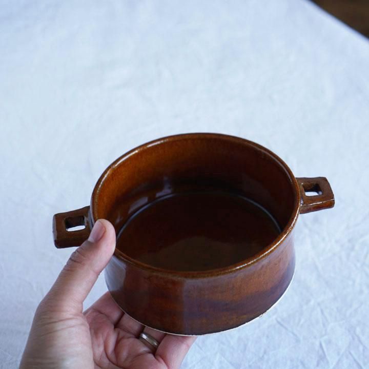 宇田康介 飴釉グラタン皿 2個セット 飴釉リムグラタン皿/宇田康介 - galerie n107