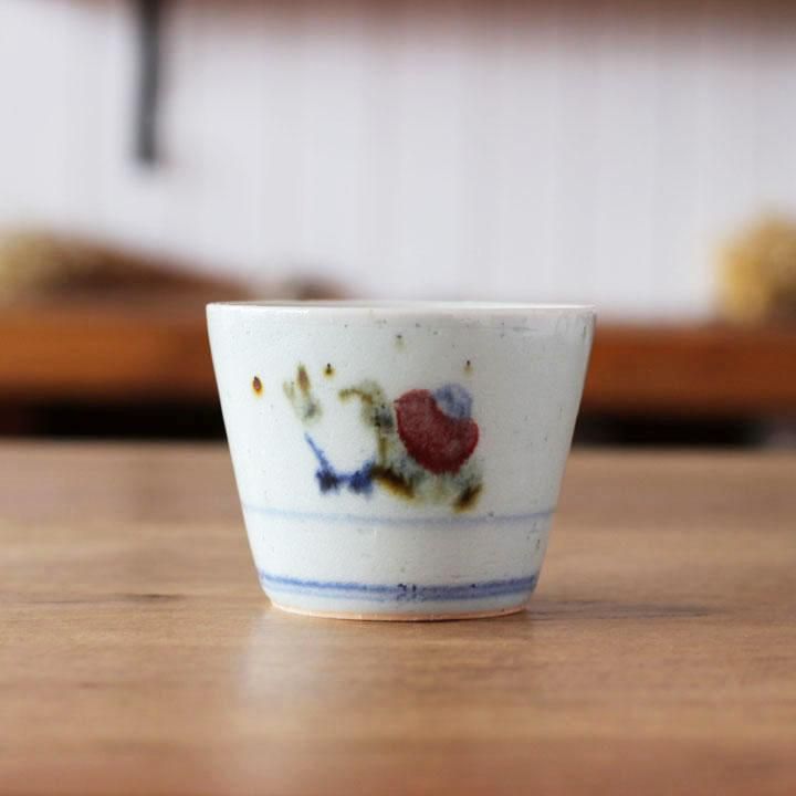 中田窯 蕎麦猪口 大 釉裏紅 椿 - 作家ものの器と生活雑貨 on-la