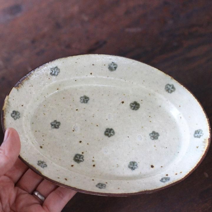 コウホ窯 市野吉記 安南手 オーバル皿 23.5㎝ 新品未使用