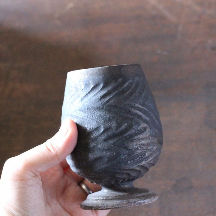 藤原純 ゴブレット ショート 黒 - 作家ものの器と生活雑貨 on-la