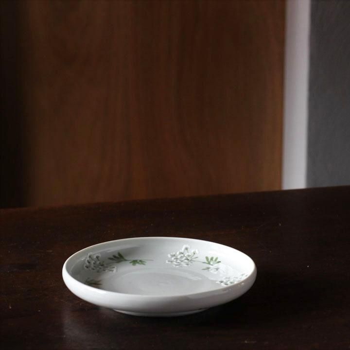 徳永遊心窯 色絵レースフラワー 6寸 口巻き皿 - 作家ものの器と