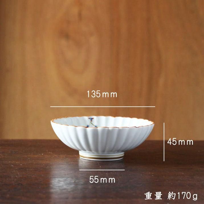 空萌工房 田口紀美子 うさぎガーデン 菊割鉢 白 中 - 作家ものの器と