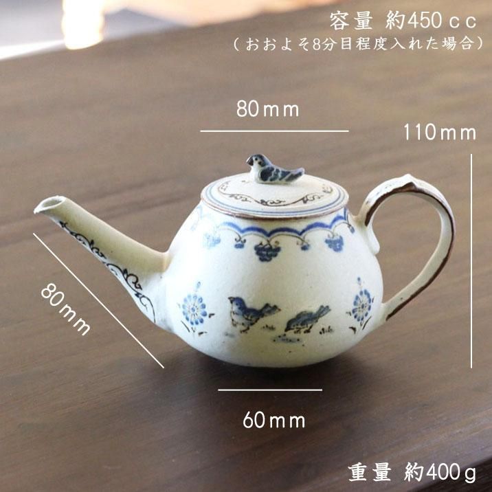 光萌窯 中西申幸 鳥遊戯画ポット【4】 - 作家ものの器と生活雑貨