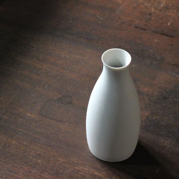 若尾経　定窯徳利　白磁 濁し釉白磁酒器--大拓窯 daitaku kiln