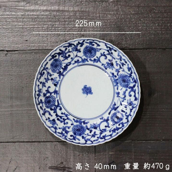 萌窯 7寸菊皿 菊唐草文 - 作家ものの器と生活雑貨 on-la-cru