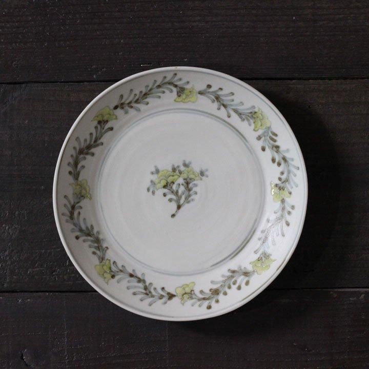 堀畑蘭 7.5寸深皿 色絵 黄花つなぎ - 作家ものの器と生活雑貨 on
