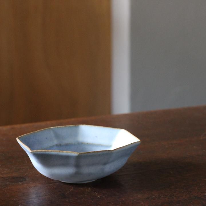 さんちゃ窯 中林範夫 青4寸 八角小鉢 B - 作家ものの器と生活