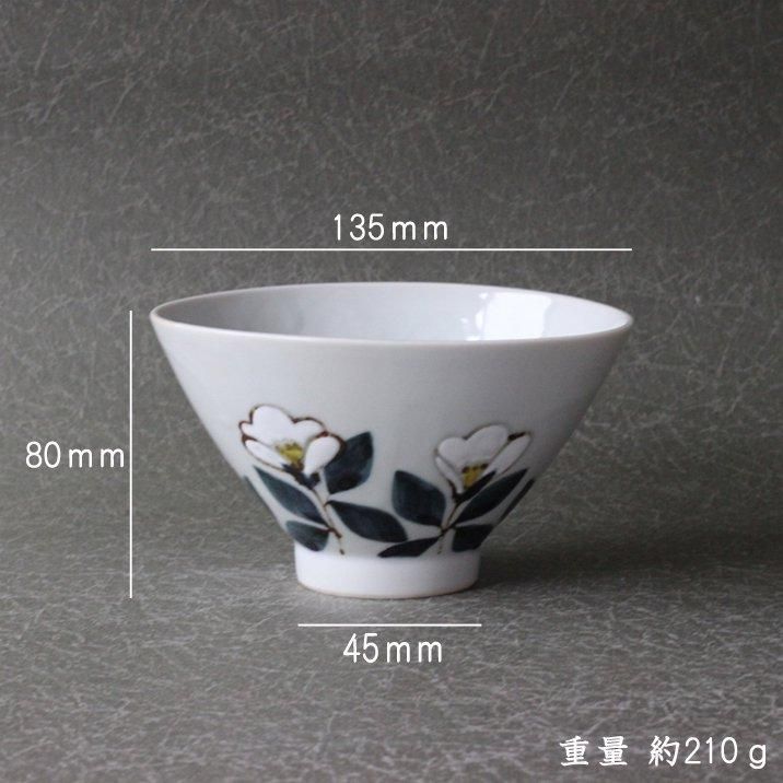 徳永遊心窯 色絵白椿 飯碗 三角 大 - 作家ものの器と生活雑貨 on