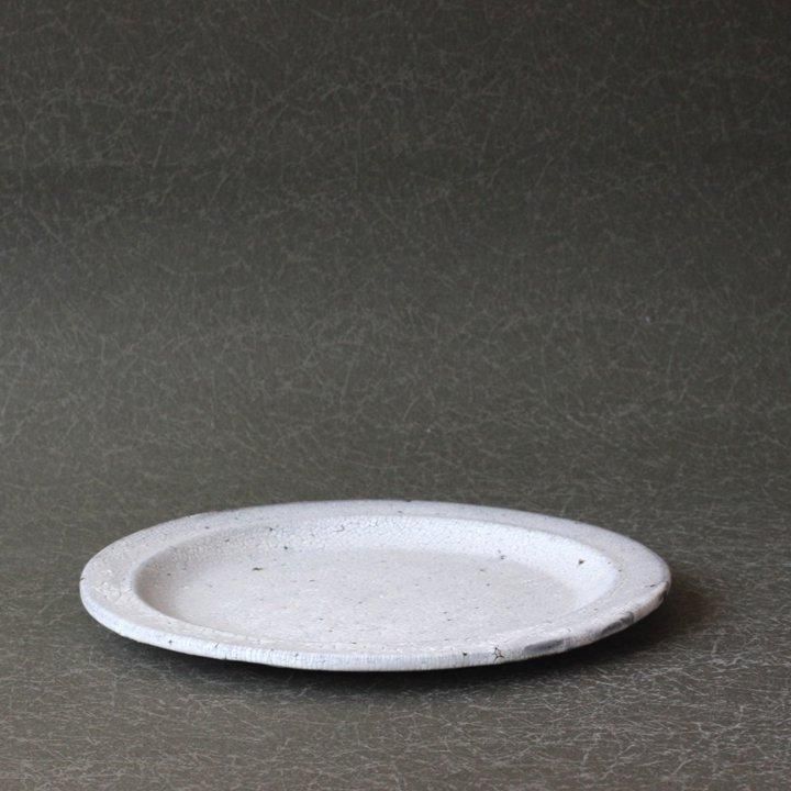 大原拓也 裂粉引 タタラリムプレート M - 作家ものの器と生活
