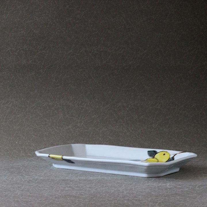 徳永遊心窯 色絵みかん 隅切長角皿 - 作家ものの器と生活雑貨 on-la