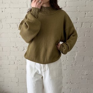 euro cable sweater olive