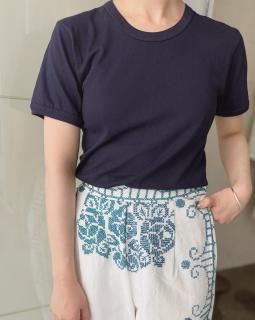 Italian military blue cotton teeの商品画像