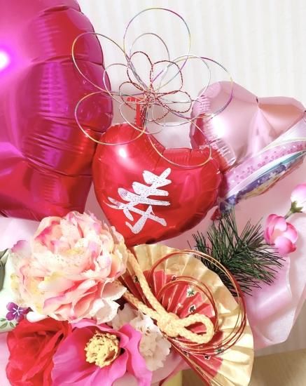 和風 和柄 バルーンで珍しい和アレンジメント【Piece unique