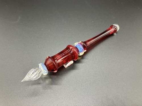 花火硝子　ガラスペン　スピンドルマリア・レトロウェイブ(臙脂色えんじ)