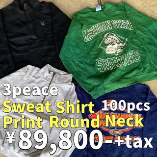 3peace Sweat shirt print Round neck100
