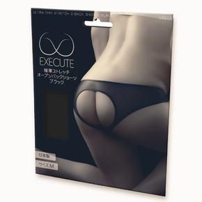 【EXECUTE】極薄ストレッチ オープンバックショーツ 【ブラック】