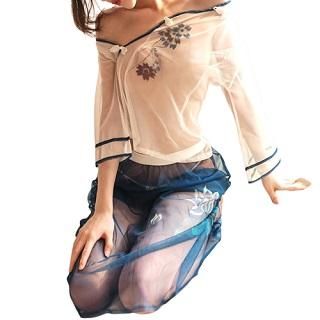 シースルーセパレートランジェリー【カラー:ブルー】【サイズ:M】