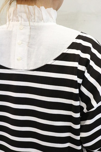 Porter des boutons ポルテデブトン フリルカラーバスクシャツ